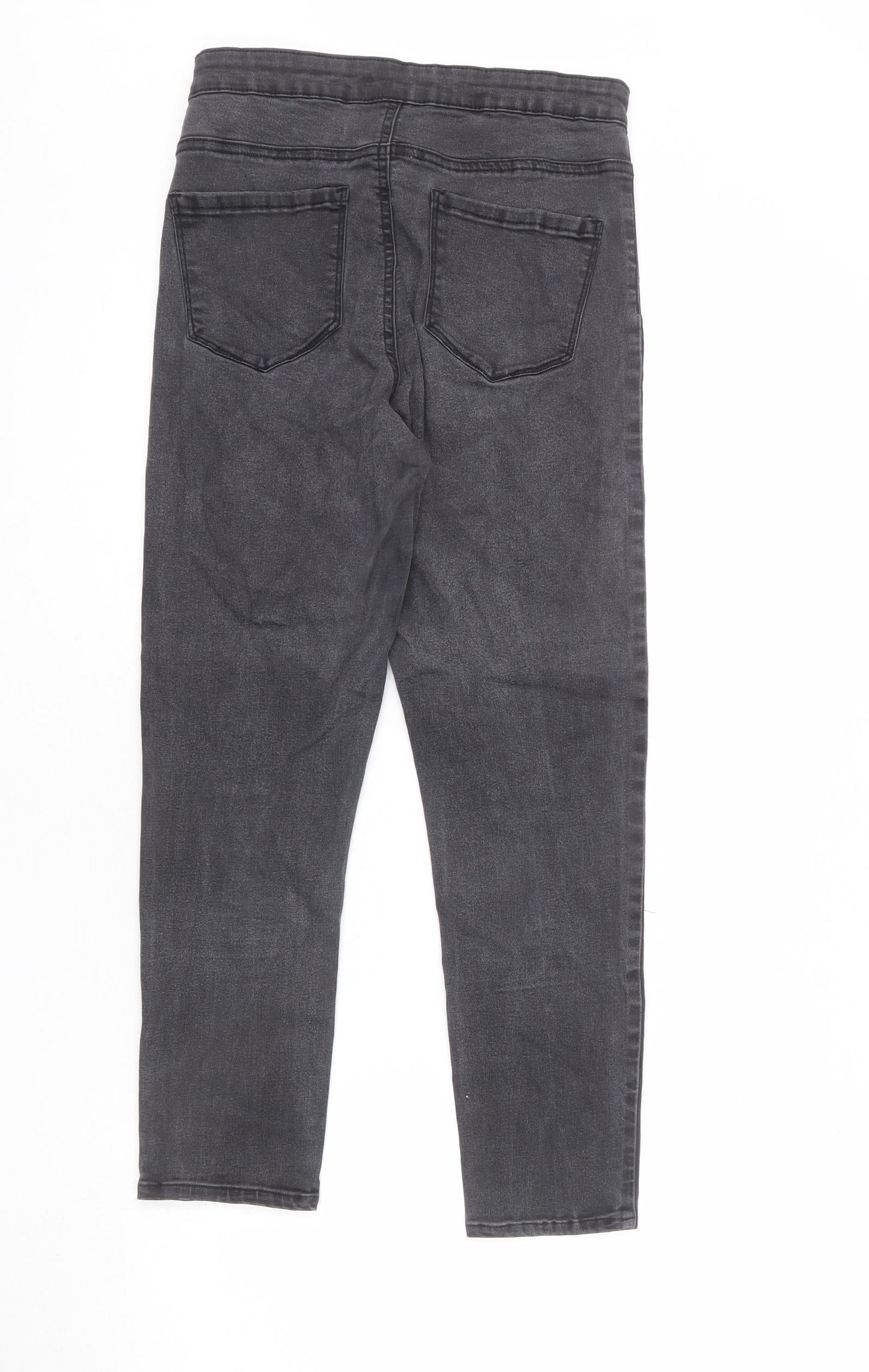 Denim & Co. Womens Grey Cotton Skinny Jeans Size 12 L23 in Regular Zip