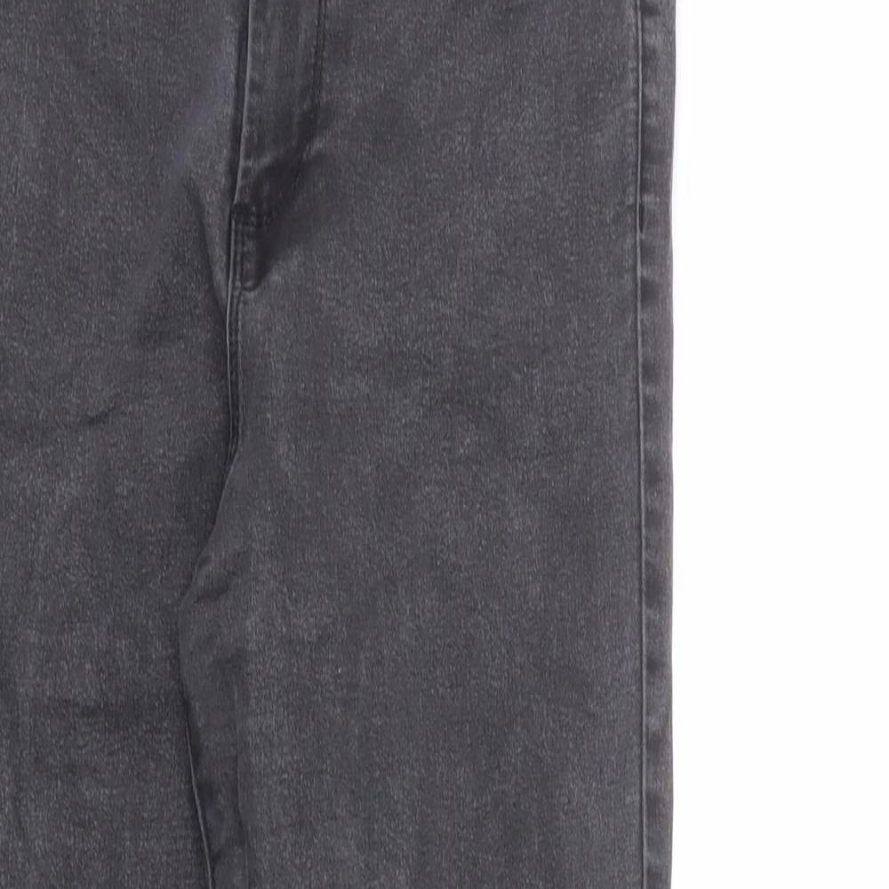 Denim & Co. Womens Grey Cotton Skinny Jeans Size 12 L23 in Regular Zip