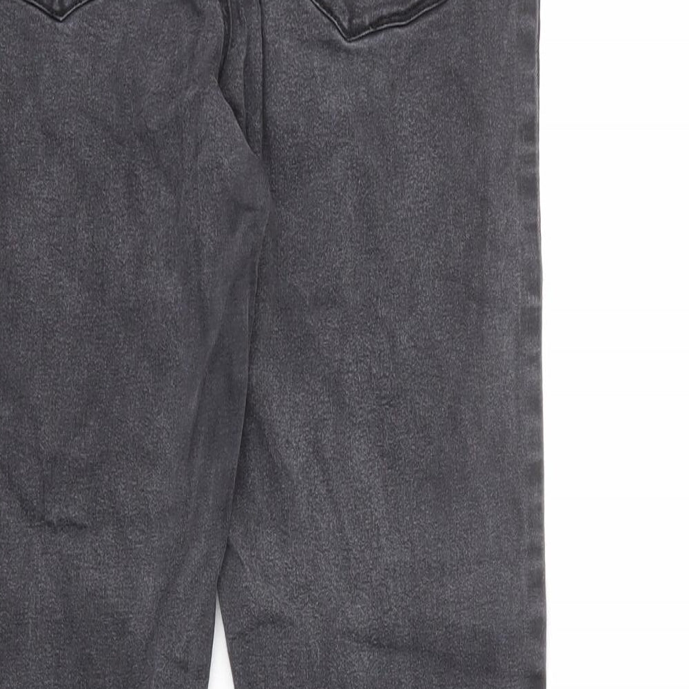 Denim & Co. Womens Grey Cotton Skinny Jeans Size 12 L23 in Regular Zip