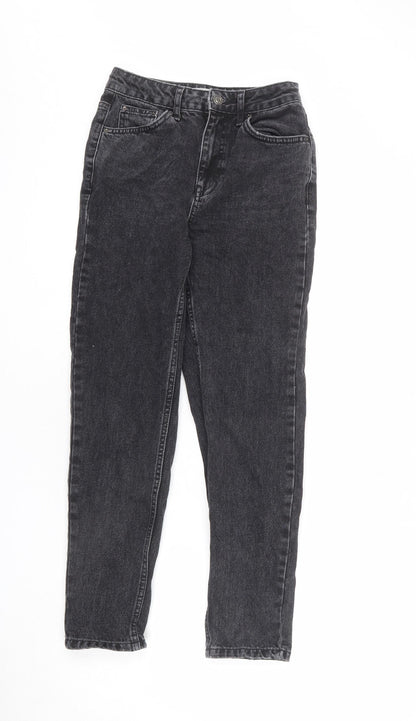 Topshop Womens Grey Cotton Mom Jeans Size 25 in L30 in Regular Zip