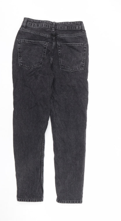 Topshop Womens Grey Cotton Mom Jeans Size 25 in L30 in Regular Zip