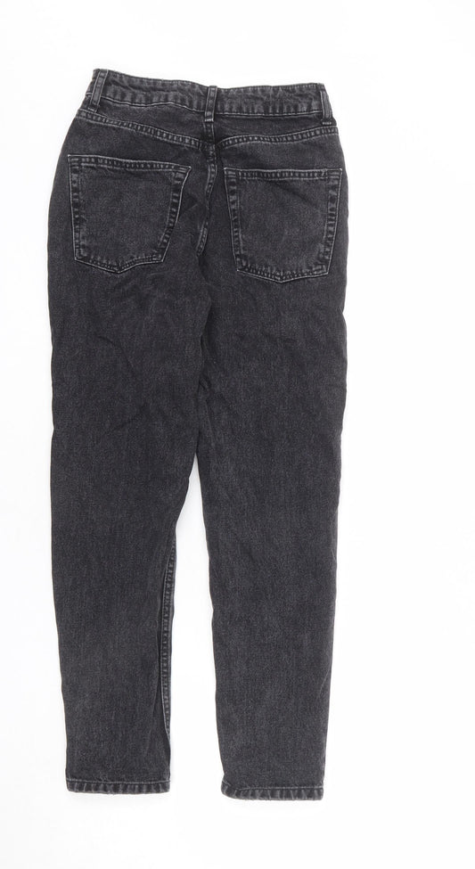 Topshop Womens Grey Cotton Mom Jeans Size 25 in L30 in Regular Zip