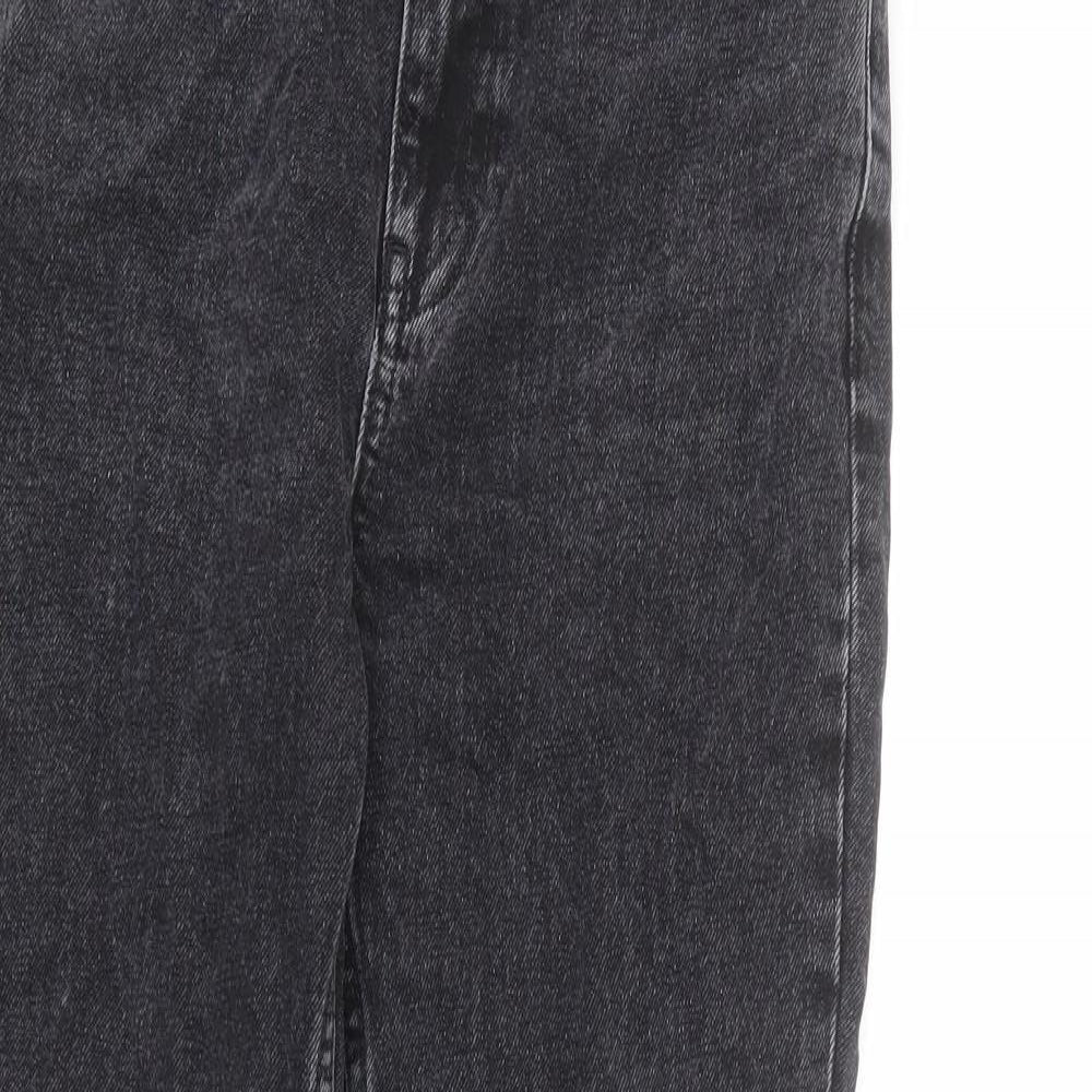 Topshop Womens Grey Cotton Mom Jeans Size 25 in L30 in Regular Zip