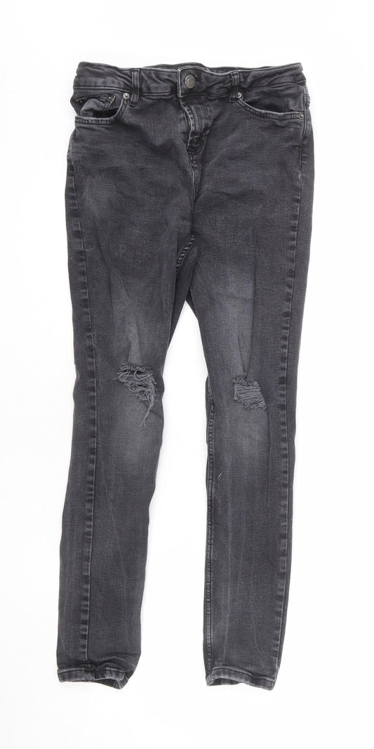 Mens UK Size M STATUS Regular Fit Skinny Grey Jeans