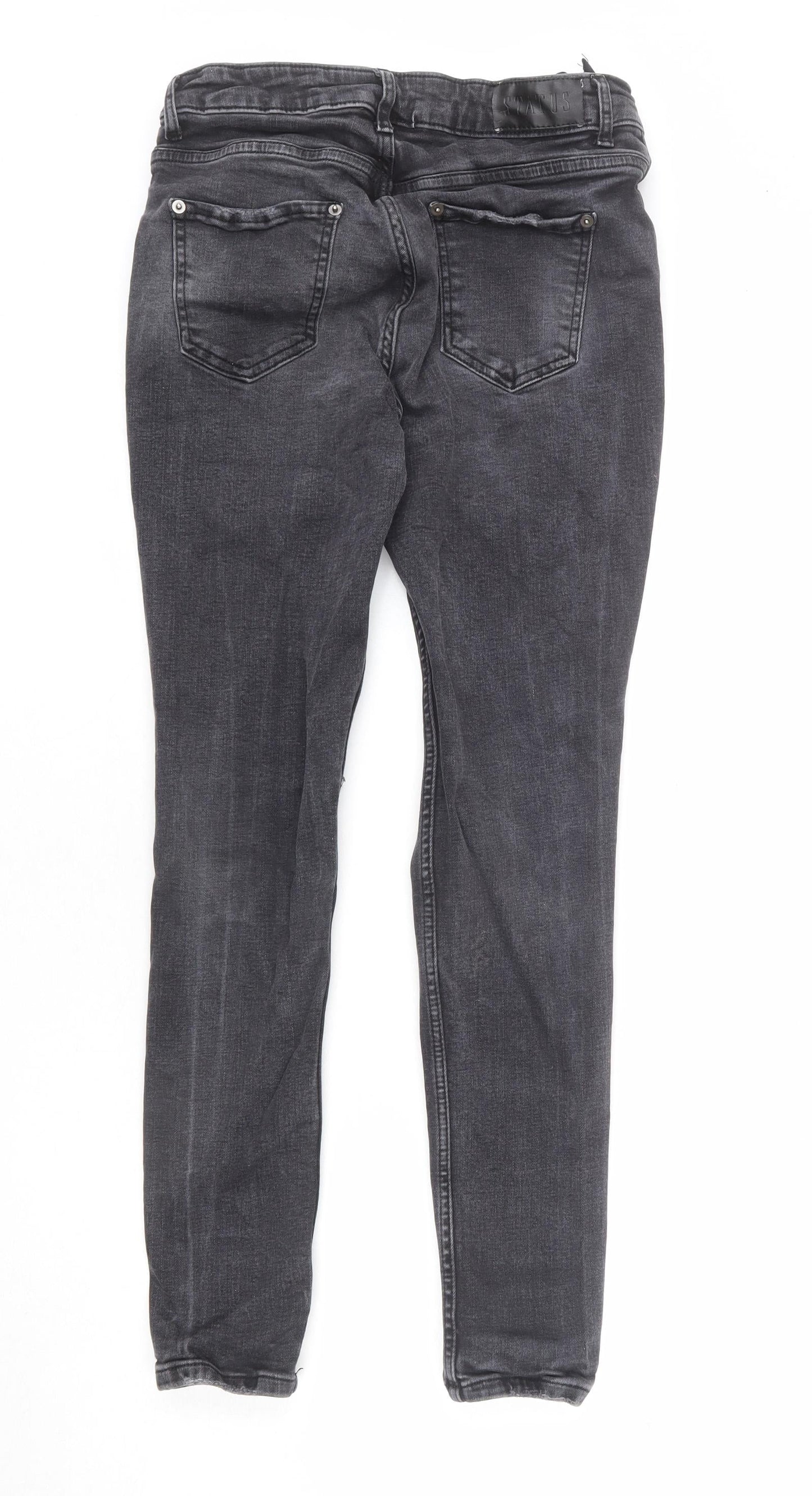 Mens UK Size M STATUS Regular Fit Skinny Grey Jeans