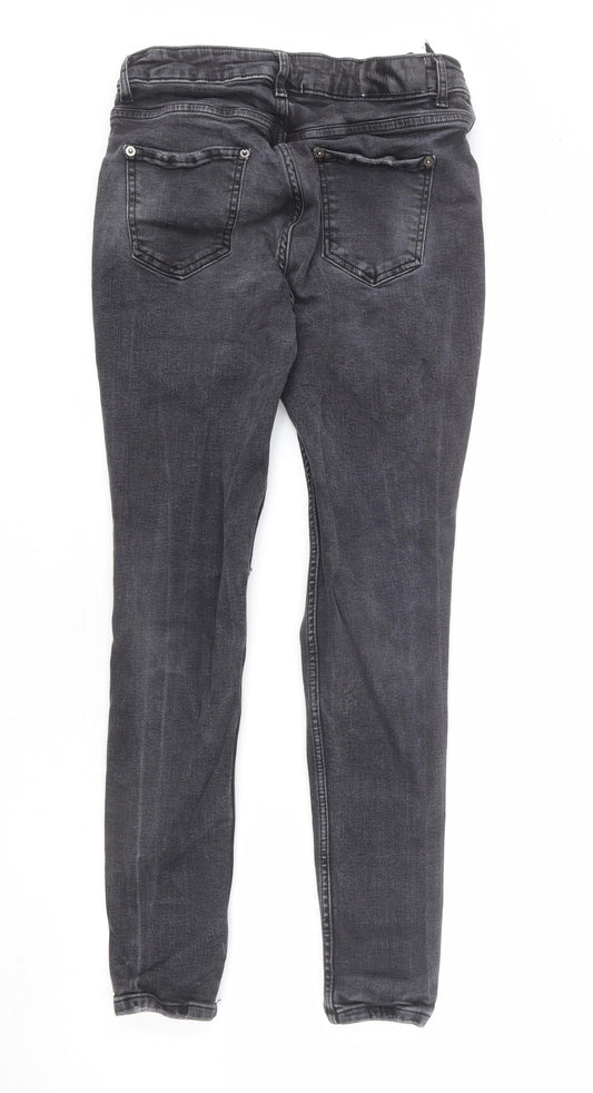 Mens UK Size M STATUS Regular Fit Skinny Grey Jeans