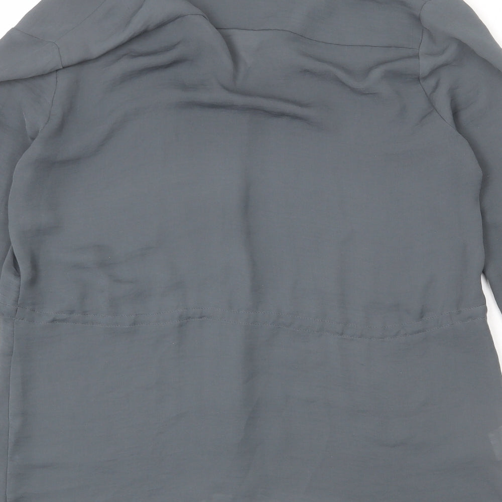 Womens UK Size S Mango Green Basic Blouse