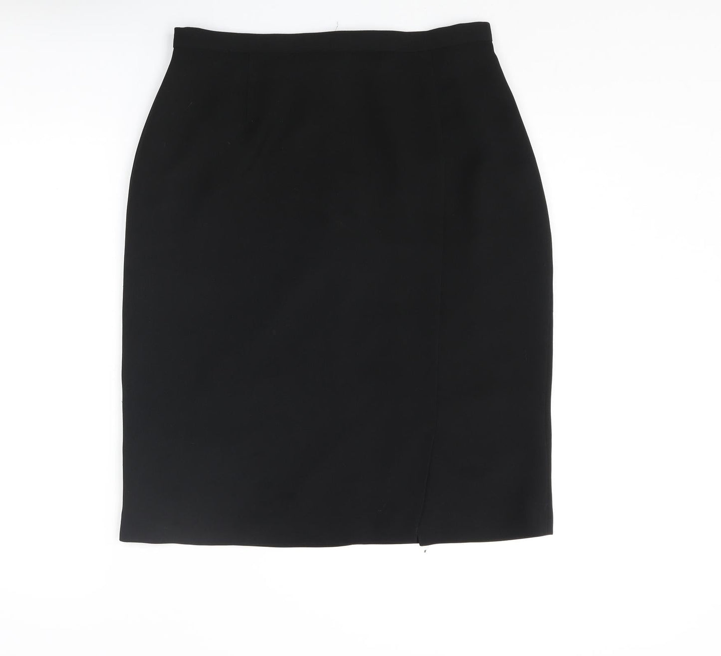 Mackays Womens Black Polyester Straight & Pencil Skirt Size 14 Zip - Open Vent