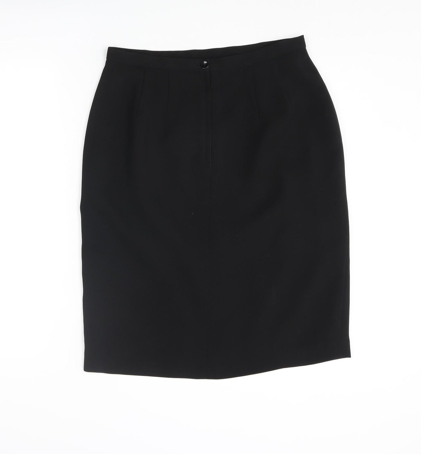 Mackays Womens Black Polyester Straight & Pencil Skirt Size 14 Zip - Open Vent