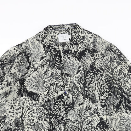 HD in Paris Womens Black Geometric Polyester Basic Blouse Size 10 V-Neck - Forest Owl Frill