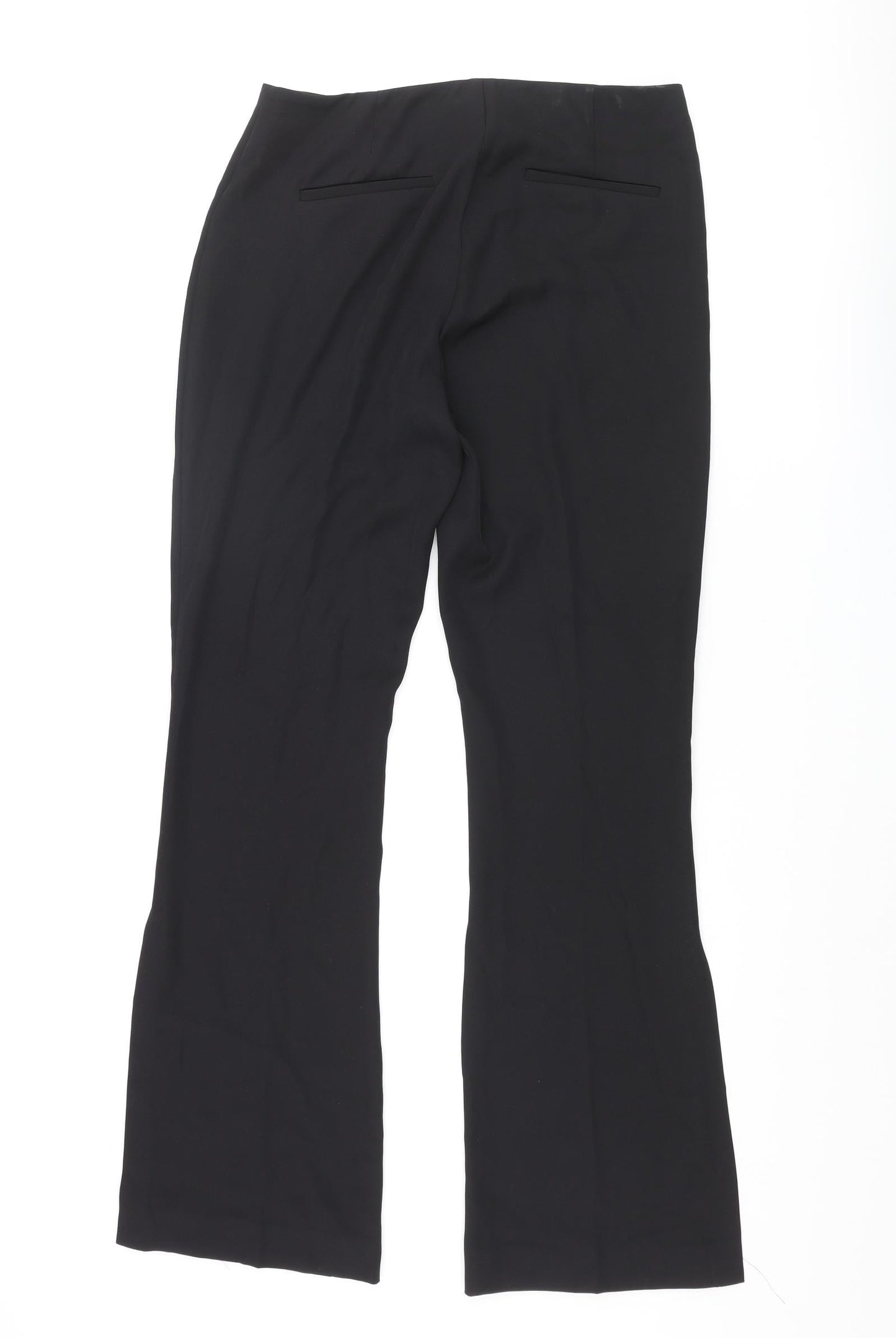 Womens UK Size M Zara Regular Fit Dress Pants Black Trousers
