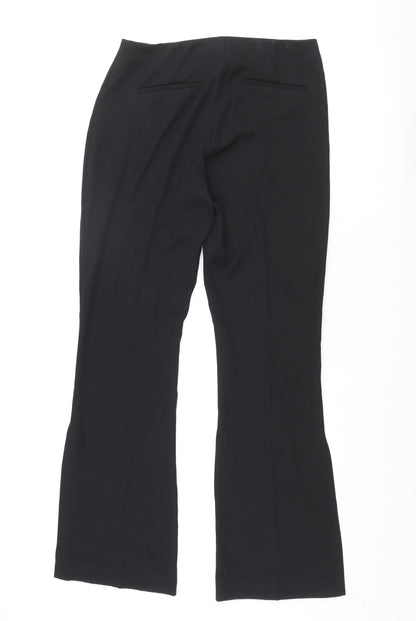 Womens UK Size M Zara Regular Fit Dress Pants Black Trousers