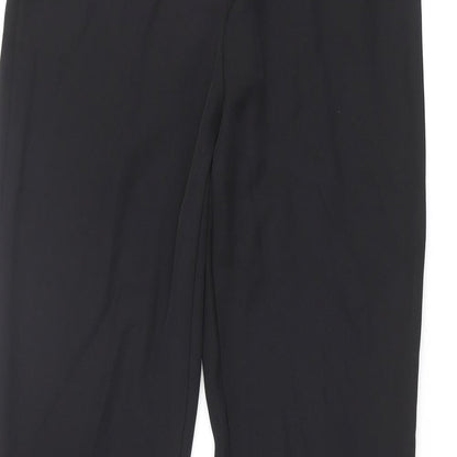 Womens UK Size M Zara Regular Fit Dress Pants Black Trousers