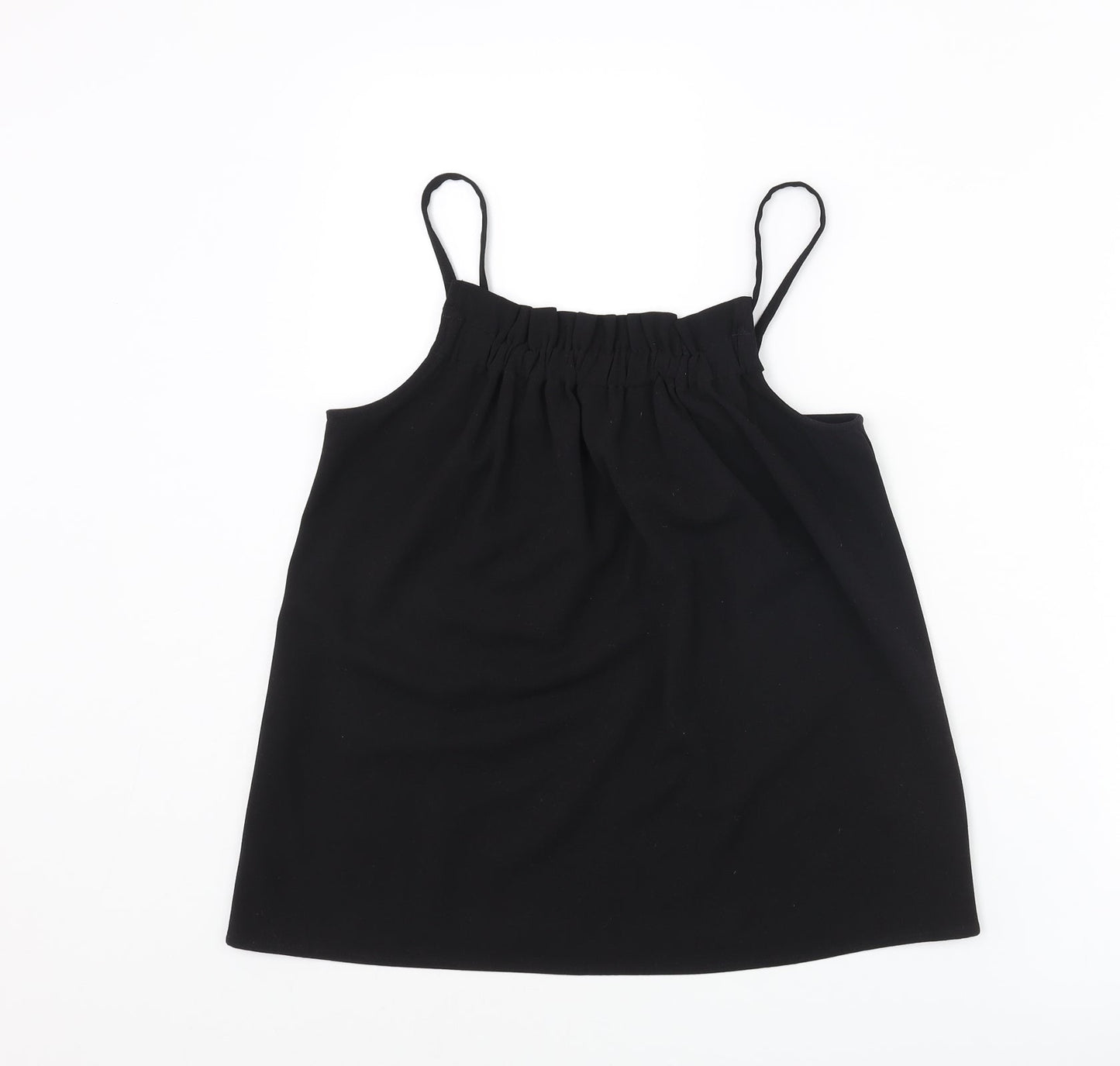 Warehosue Womens Black Polyester Camisole Tank Size 8 Square Neck - Ruched