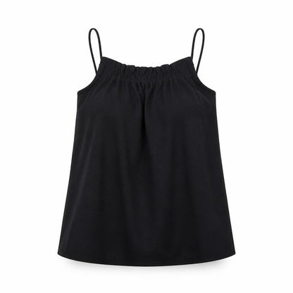 Warehosue Womens Black Polyester Camisole Tank Size 8 Square Neck - Ruched