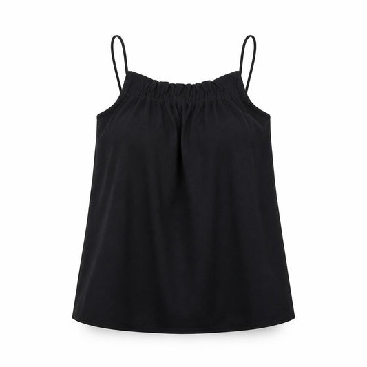 Warehosue Womens Black Polyester Camisole Tank Size 8 Square Neck - Ruched