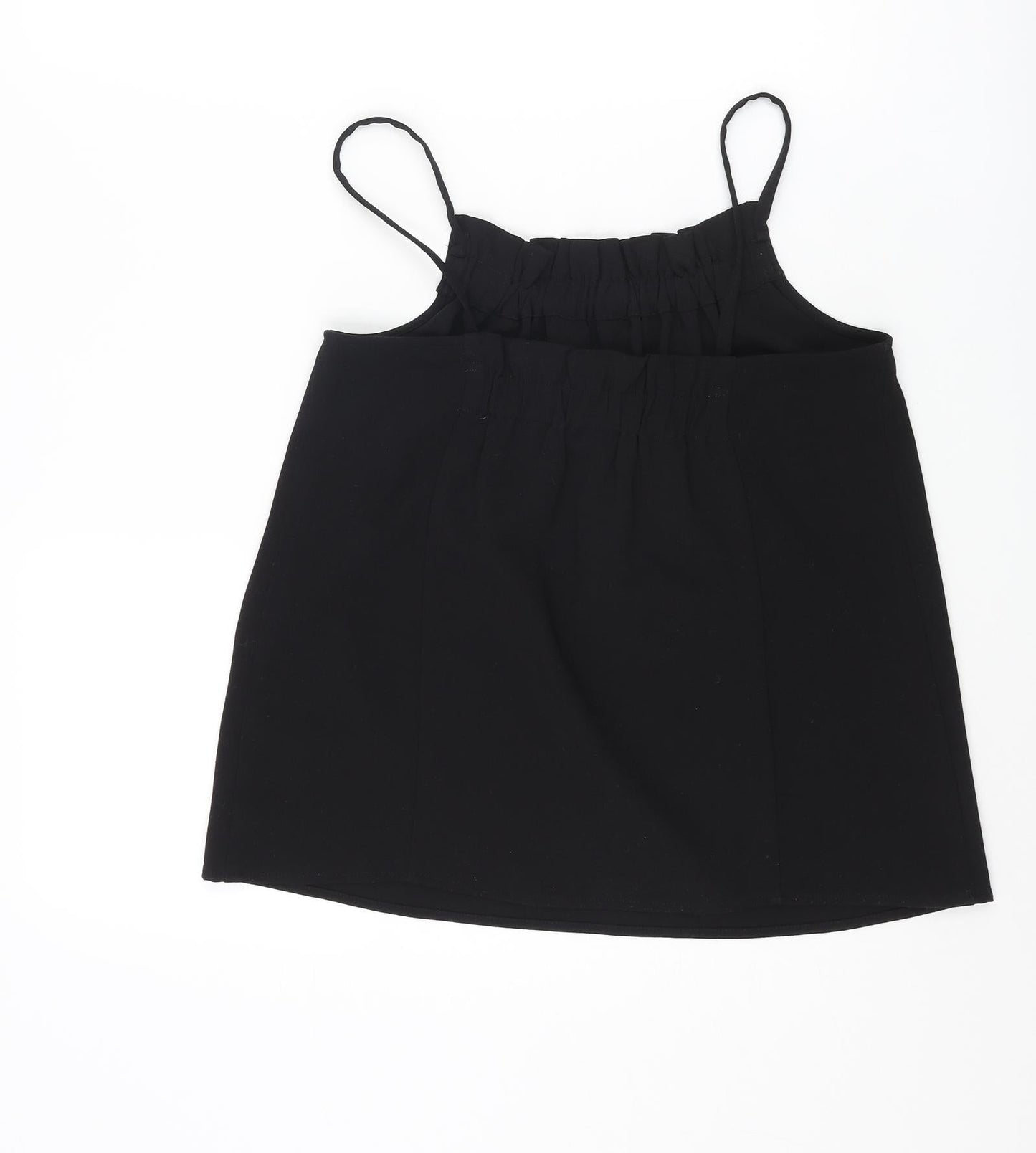 Warehosue Womens Black Polyester Camisole Tank Size 8 Square Neck - Ruched