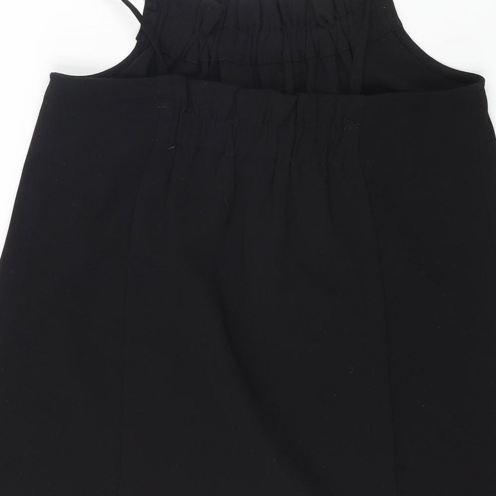 Warehosue Womens Black Polyester Camisole Tank Size 8 Square Neck - Ruched