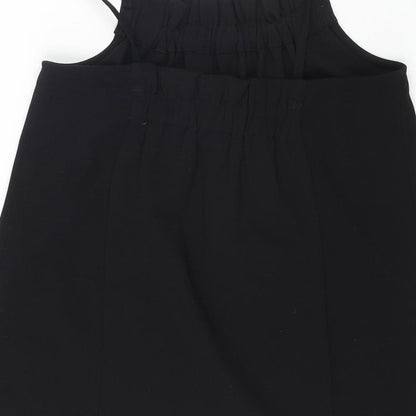Warehosue Womens Black Polyester Camisole Tank Size 8 Square Neck - Ruched