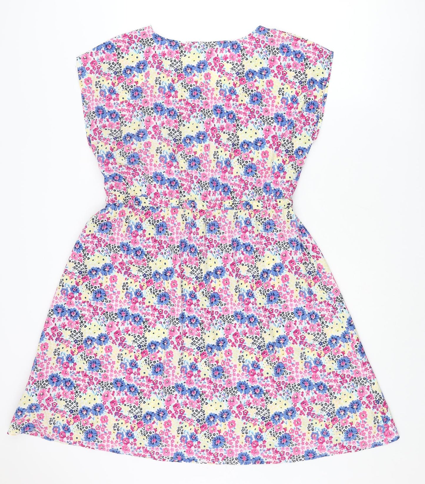 Originals Womens Multicoloured Floral Polyester A-Line Size 14 Round Neck Pullover - Drawstring Waist