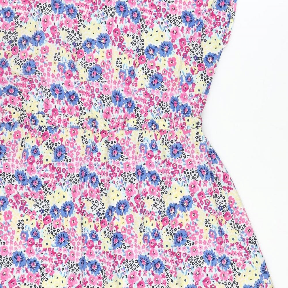 Originals Womens Multicoloured Floral Polyester A-Line Size 14 Round Neck Pullover - Drawstring Waist