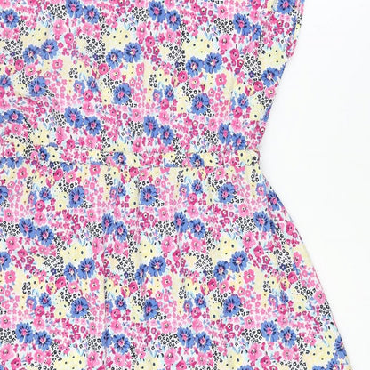 Originals Womens Multicoloured Floral Polyester A-Line Size 14 Round Neck Pullover - Drawstring Waist