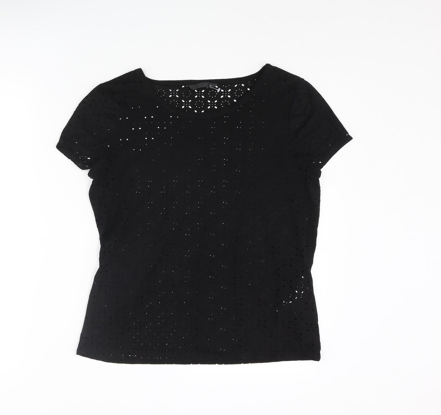 Womens UK Size 8 Only Black Basic T-Shirt