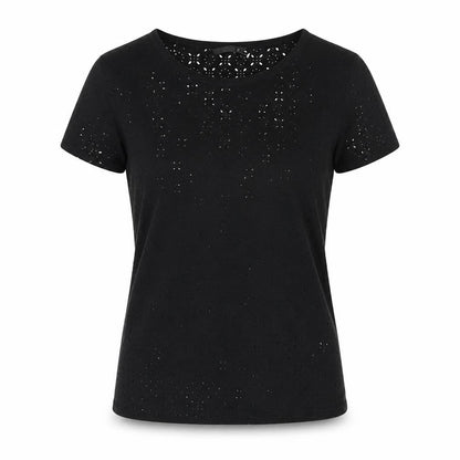 Womens UK Size 8 Only Black Basic T-Shirt