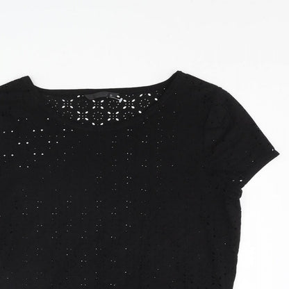 Womens UK Size 8 Only Black Basic T-Shirt