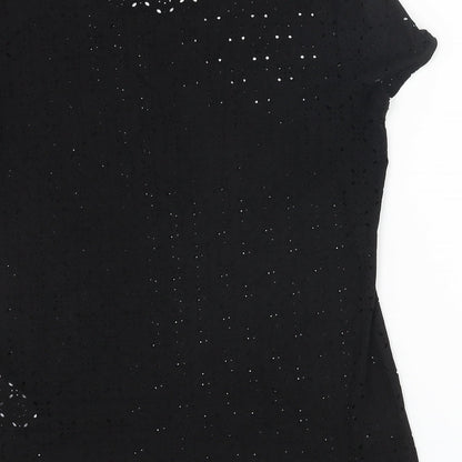 Womens UK Size 8 Only Black Basic T-Shirt