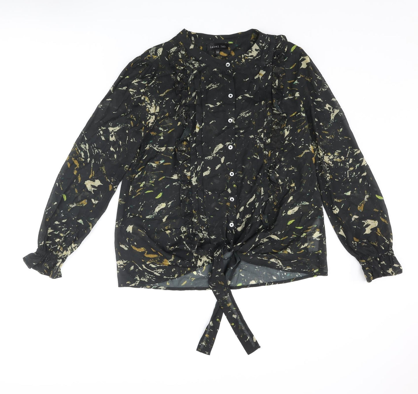 Womens UK Size 10 Label Lab Black Basic Blouse