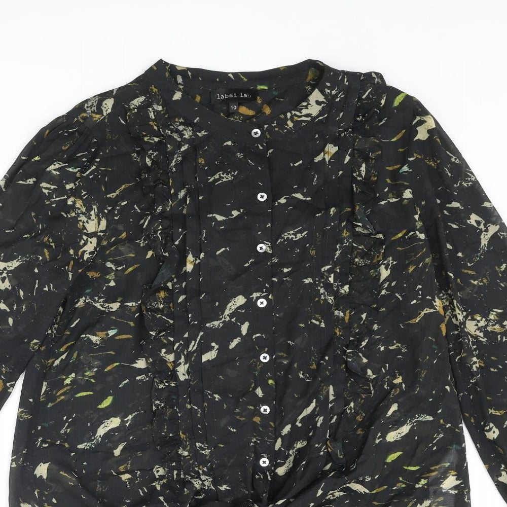 Womens UK Size 10 Label Lab Black Basic Blouse