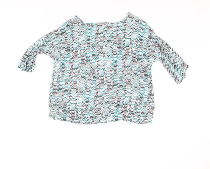 Great Plains London Womens Multicoloured Geometric Viscose Basic Blouse Size XS Round Neck