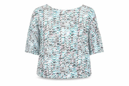Great Plains London Womens Multicoloured Geometric Viscose Basic Blouse Size XS Round Neck