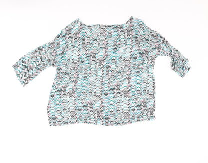Great Plains London Womens Multicoloured Geometric Viscose Basic Blouse Size XS Round Neck