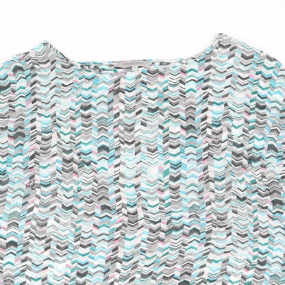 Great Plains London Womens Multicoloured Geometric Viscose Basic Blouse Size XS Round Neck