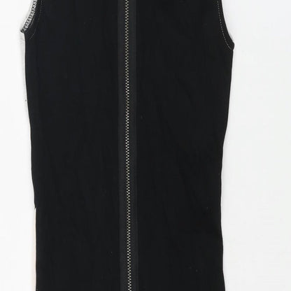 French Connection Womens Multicoloured Colourblock Viscose Bodycon Size 6 V-Neck Zip