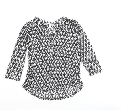 Womens UK Size S H&M Black Basic Blouse