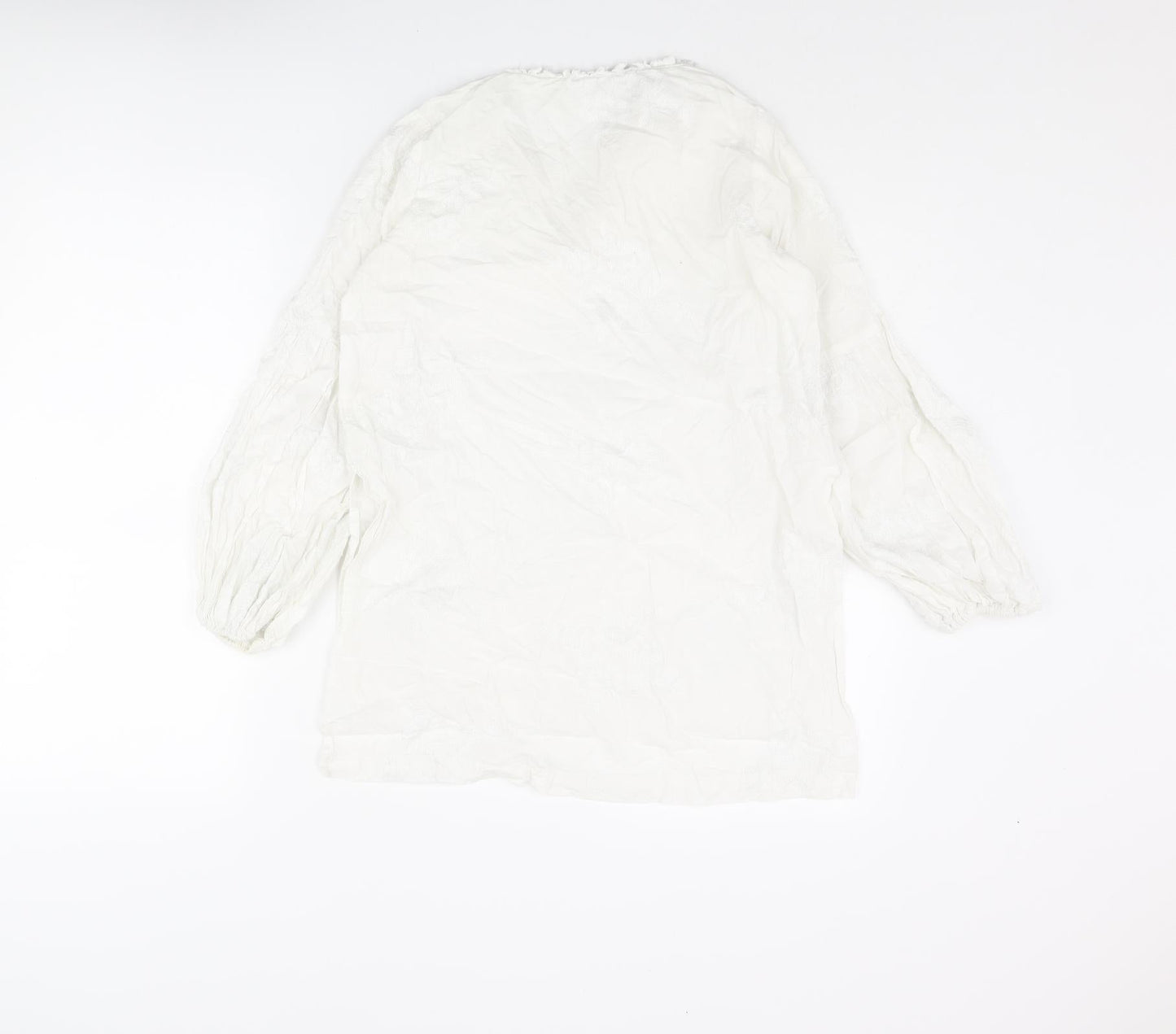 Womens UK Size XS Zara White Tunic Blouse
