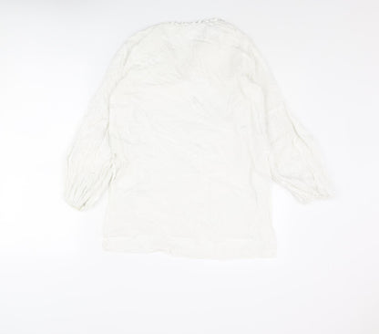 Womens UK Size XS Zara White Tunic Blouse