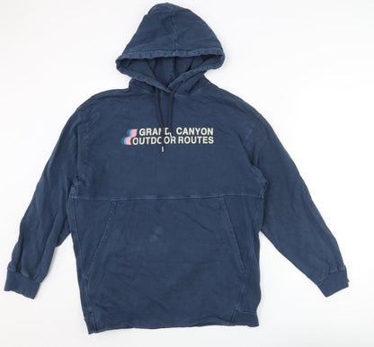 Zara Mens Blue Polyester Pullover Hoodie Size L - Grand Canyon Outdoor Routes