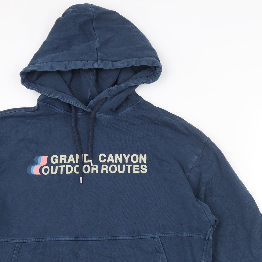 Zara Mens Blue Polyester Pullover Hoodie Size L - Grand Canyon Outdoor Routes