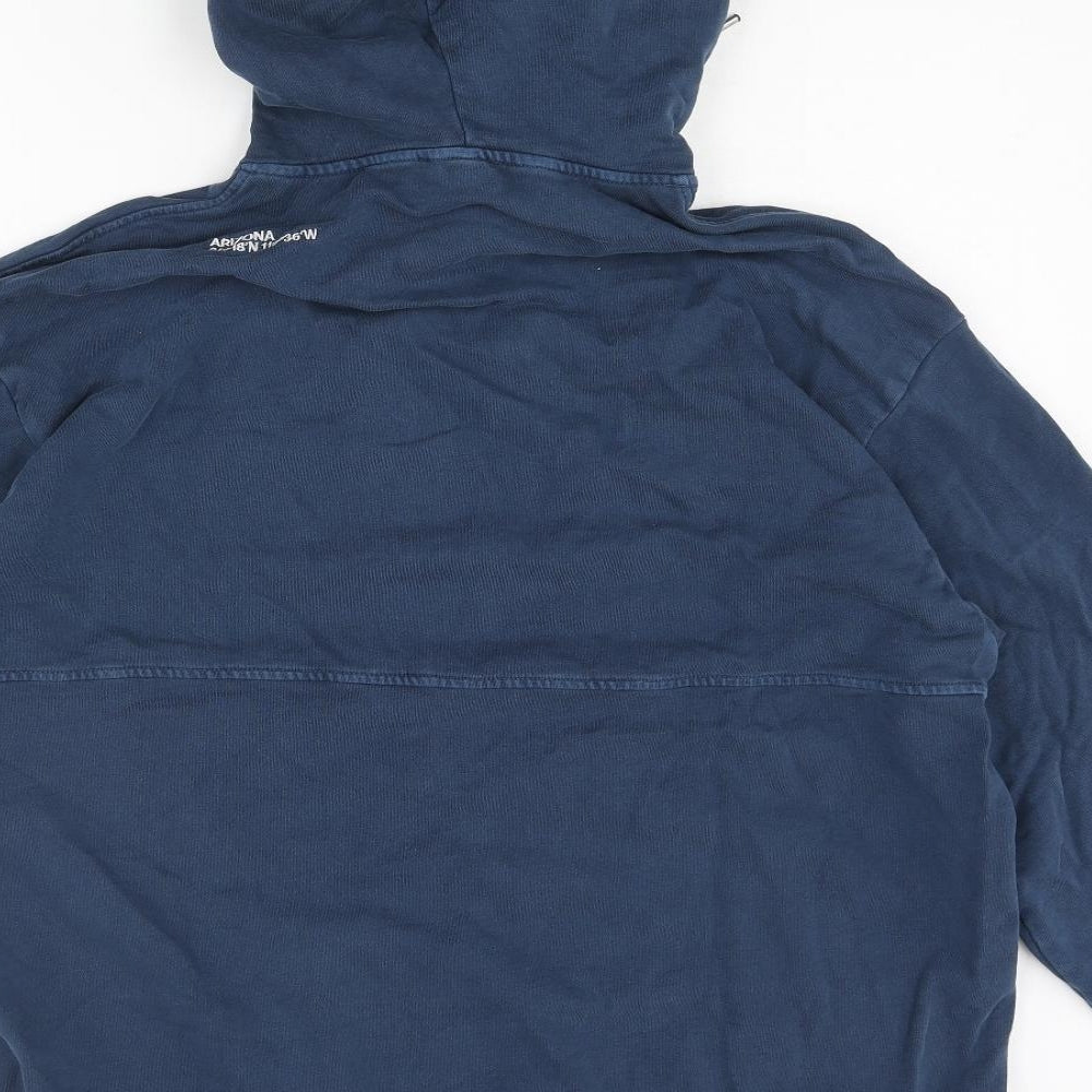 Zara Mens Blue Polyester Pullover Hoodie Size L - Grand Canyon Outdoor Routes