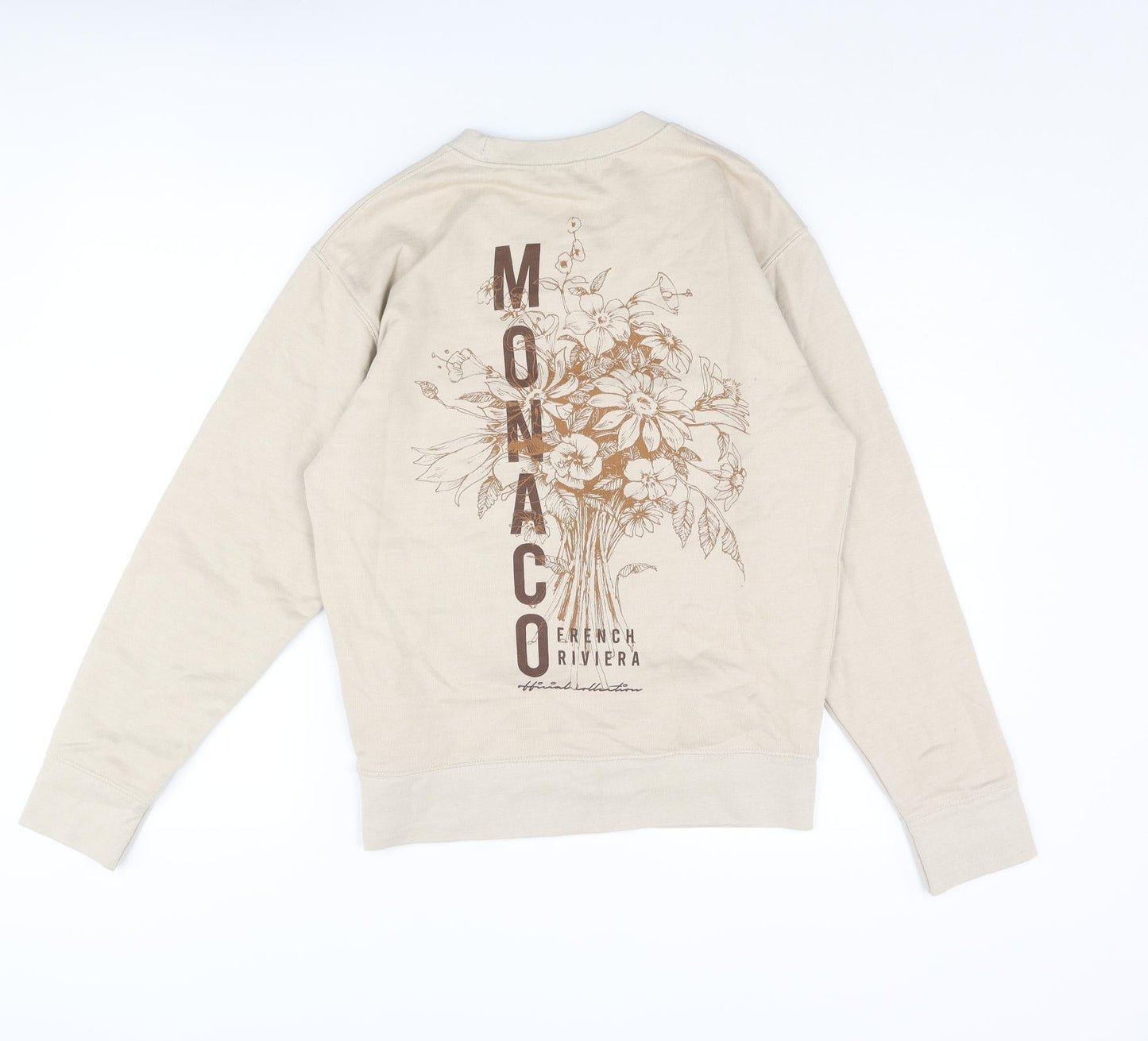 Mens UK Size S Boohoo Beige Pullover Sweatshirt