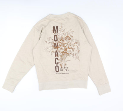 Mens UK Size S Boohoo Beige Pullover Sweatshirt