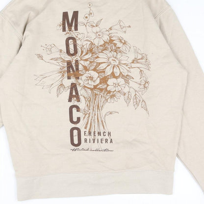 Mens UK Size S Boohoo Beige Pullover Sweatshirt