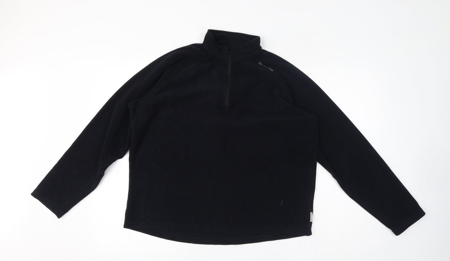 Quechua Womens Black Polyester Pullover Sweatshirt Size L Pullover