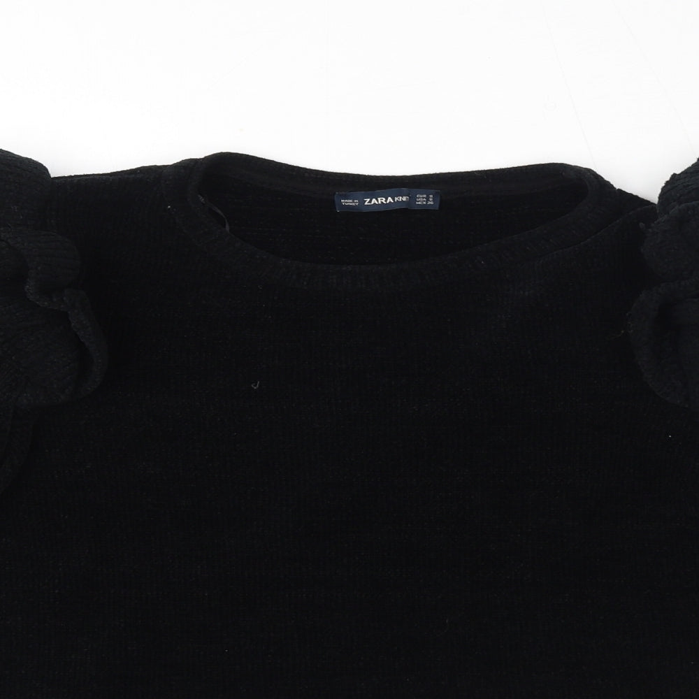 Womens UK Size S Zara Black Pullover Jumper
