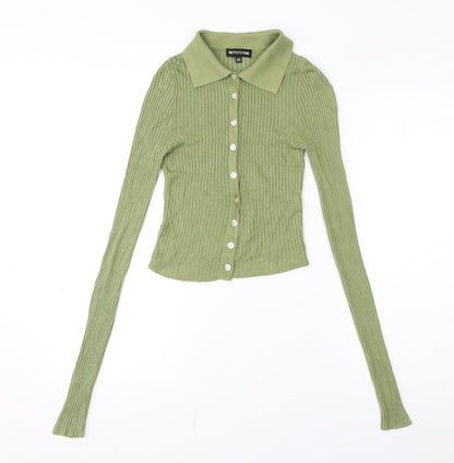 Womens UK Size XS PRETTYLITTLETHING Green Cardigan Jumper