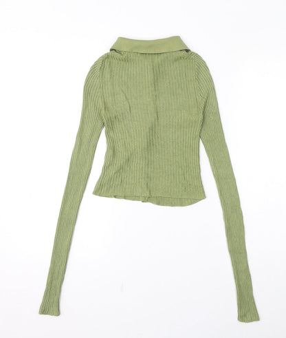 Womens UK Size XS PRETTYLITTLETHING Green Cardigan Jumper